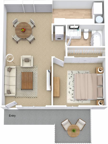 One Bedroom / One Bath floor plan