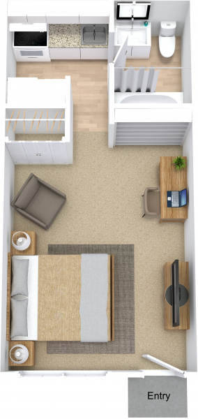 Studio / One Bath floor plan